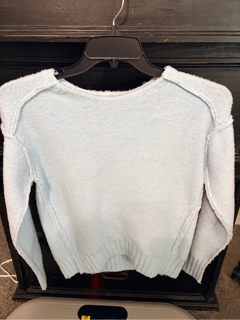 Free People Pale Blue Crewneck Knit Sweater